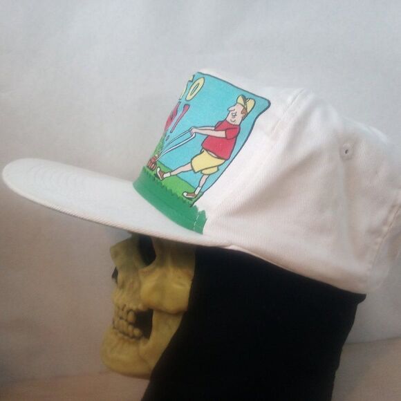 Vintage Born To Mow Cartoon Novelty Snap Back Hat - Picture 3 of 6